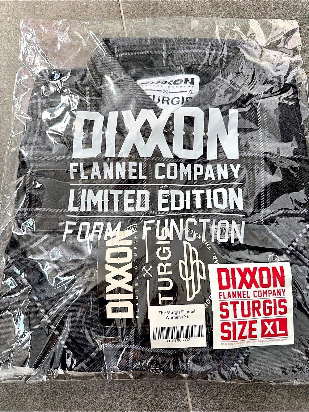 Dixon Flannel Company Sturgis Flannel Shirt in Black & Gray Size XL NWT